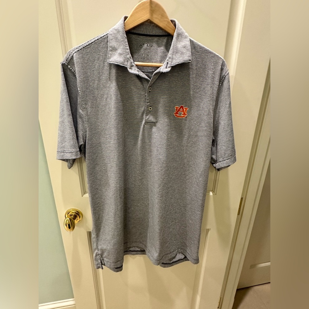 johnnie-O Blue and White AU Embroidered Polo size L
